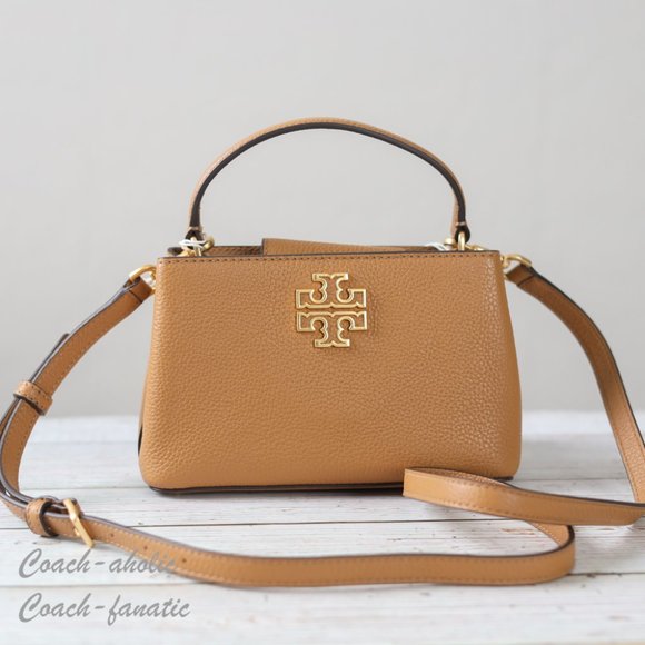 NWT Tory Burch Britten Micro Satchel Leather Crossbody in Tiramisu - Picture 4 of 11